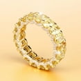 thumbnail image 5 of Fully Encrusted CZ Zircon Ring - Gold Plated Open Band Sparkling Diamond-Like Ring Fashion Jewelry Birthday Gift for Her Party Wedding Anniversary, 5 of 7