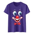 thumbnail image 3 of XUELUO Womens T-Shirts Short Sleeve Round Neck Clown Graphic Pattern Tshirts Carnival Party Summer Funny Loose Lady Tops, 3 of 3