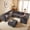 Gray(Plush Corduroy Fabric), variant on Ovios 130" Modular Sectional Sofa U Shaped Couch with Ottoman 8-Seater Extra Deep Seat Convertible Cloud Couches for Living Room, Black