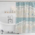 thumbnail image 3 of Summer Beach Shower Curtain, Waterproof Shower Curtains for Bathroom, Ocean Coastal Crabs Sea Turtles Corals Starfish Washable Fabric Bathtub Curtain Set Bath Decor with 12 Hooks Standard 72"x72", 3 of 8