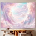 thumbnail image 4 of Pink Cloud Tapestry, Colorful Kawaii Abstract Tapestry Wall Hanging for Teen Girl Bedroom, Cute Aesthetic Fairy Tapestries Poster Blanket College Dorm Home Decor 60X40Inches71X60Inches, 4 of 4