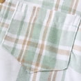 thumbnail image 2 of Fdqin Boys Shorts Sets 2Pcs Plaid Short Sleeve Hooded Button Shirt and Jogger Shorts Summer Outfits for Kids Light Green 9-10 Years, 2 of 7
