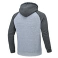 thumbnail image 7 of Pdbokew Hoodies for Men Heavyweight Fleece Sweatshirt - Full Zip Up Fleece Jacket Lightgrey/Grey 2XL, 7 of 7