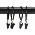 thumbnail image 2 of 30 Pack Curtain Rings with Clips, Heavy Duty Drapery Clip,Tension Rods Hooks, Polish Black Curtain Hooks Hangers, 2 of 8