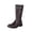 Brown, variant on XUNKUSGA Knee High Boots for Men Classic Solid Color Pu Leather Pull On Costume Shoes Retro Round Toe Flat Heel Side Zipper Motorcycle Riding Long Boots,9