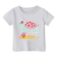 thumbnail image 3 of Zszcpp Summer Top For Teens Girl T Shirts 2025 Tee Fitted Short Sleeve T-Shirt Lovely Ocean Animal Print Cozy Blouse Girls Tops, 3 of 5