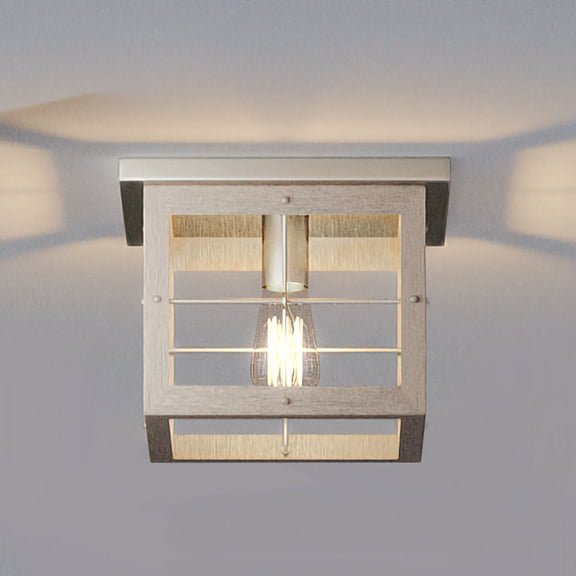 Luxury Modern Farmhouse Ceiling Light, 8H x 10.375W, with Coastal Style, Brushed Nickel, UHP3953 by Urban Ambiance