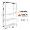 thumbnail image 3 of Ar Shelving 5-Tier Powder-Coated Metal Decorative Household Storage Shelving Unit Bookcase in Chick White (36 in. W x 69 in. H x 12 in. D), 3 of 14