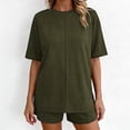 thumbnail image 2 of Sentmoon Ensembles 2 Pcs pour Femmes Hauts Amples pour Femmes et Shorts d'Entraînement pour Femmes Manches Courtes Col Rond Blouses Décontractées pour Femmes Hauts pour Dames avec Poches P-2TG, 2 of 8