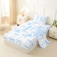 thumbnail image 2 of Manfei Blue Ribbon Bow Letter Monogrammed H Twin Sheet Sets 3pcs for Teens Girls,Kids Cartoon Bowknot Polka Dots Bedding,Super Cozy Room Decor, 2 of 5