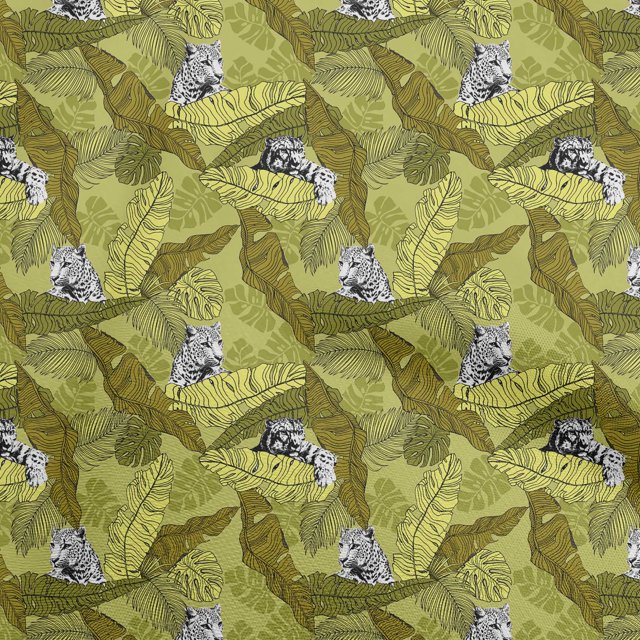 oneOone Tissu Velours Vert Clair Tissu Robe Tropicale Tissu Imprimé Tissu au Mètre 58 Pouces de Large
