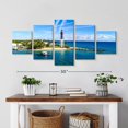 thumbnail image 2 of Elephant Stock Florida Lighthouse Point Wall Art - Horizontal Multi Panel Canvas - 5 Pieceliving Room Wall Decor - Photography Nautical Multi Panel - Blue And Green Decor - 36" x 15", 2 of 4
