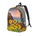 thumbnail image 1 of Disketp Horse Sunflowers print Canvas Backpack Lightweight Travel Daypack Student Rucksack Laptop Backpack-, 1 of 5