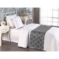 thumbnail image 2 of Damask Bed Runner, Victorian Style Royal Curlicue Ornaments with Swirls Rococo Motives, Decorative Accent Bedding Scarf for Hotels Homes & Guest Rooms, Twin, White and Charcoal Grey, by Ambesonne, 2 of 3