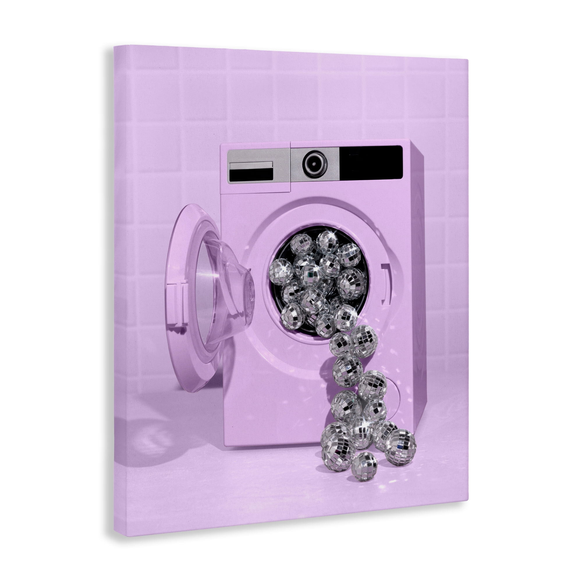 Stupell Industries Disco Laundry Machine over Purple Canvas Wall Art, design by LISH Creative