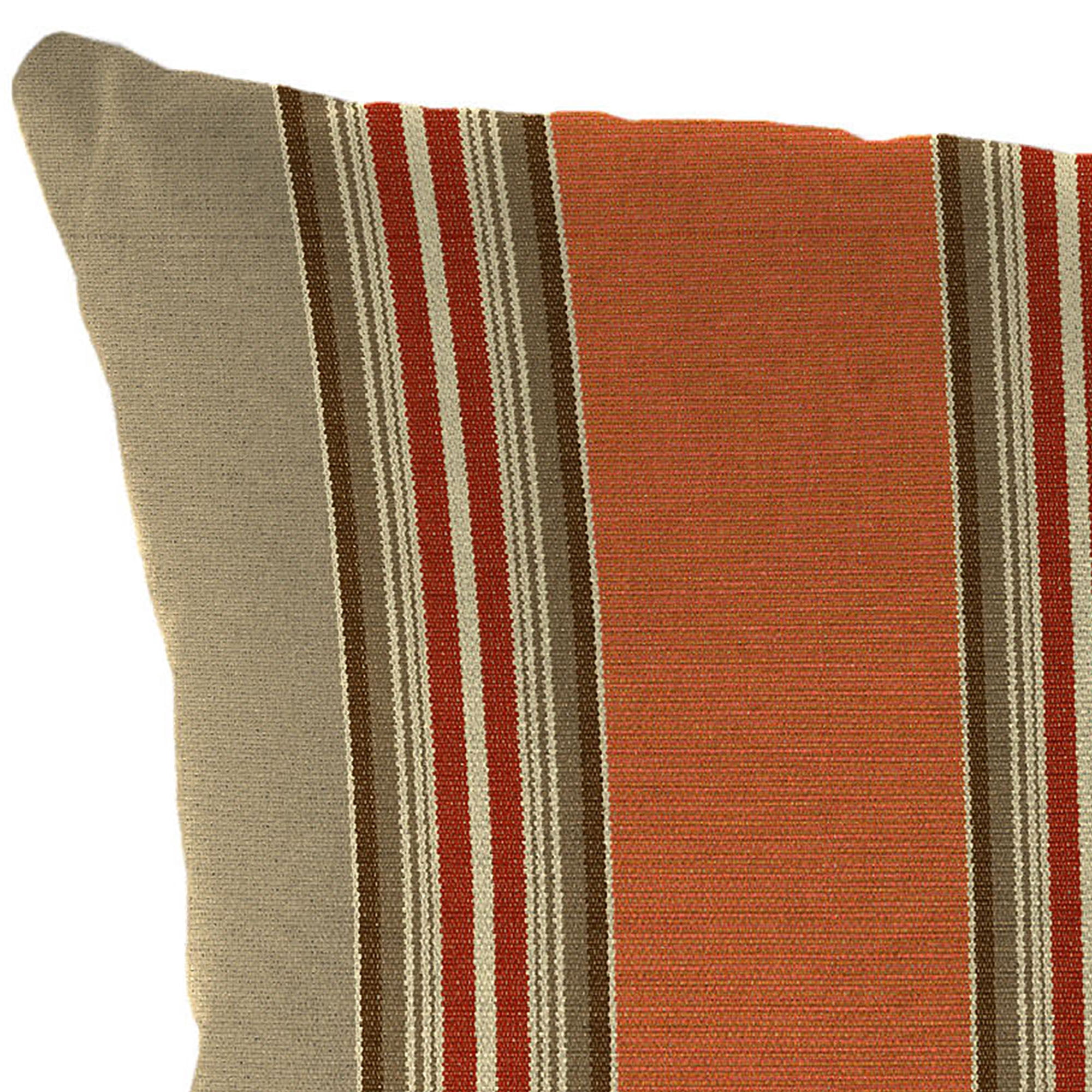 Jordan Manufacturing Sunbrella 16" x 16" Passage Poppy Multicolor Stripe Square Outdoor Throw Pillow