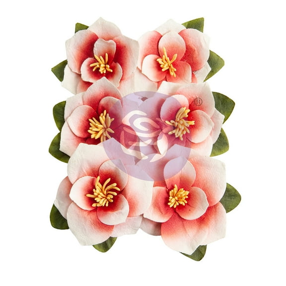 Prima Marketing Mulberry Paper Flowers-Blushing Florals/Magnolia Rouge