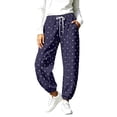 thumbnail image 4 of ClodeEU Women's Polka Dot Print Drawstring High Waist Jogger Pants,Casual Tapered Ankle Sweatpants with Pockets ,Women's Plus XXXL, 4 of 8