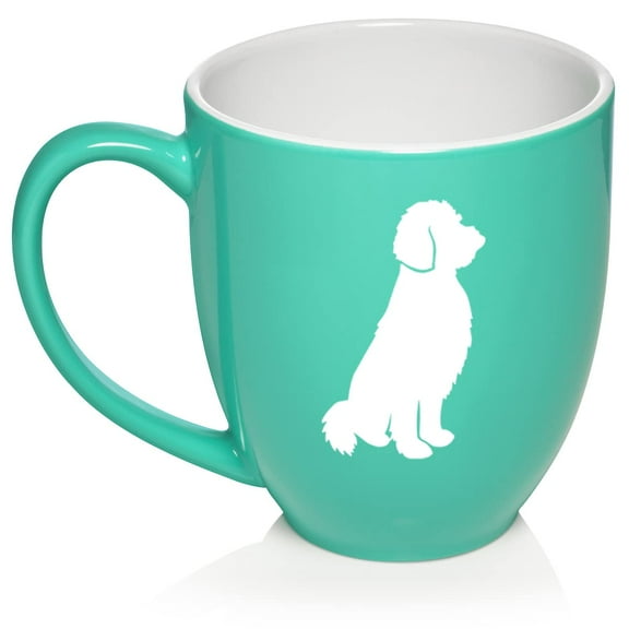 Goldendoodle Ceramic Coffee Mug Tea Cup Gift for Her, Him, Women, Men, Wife, Husband, Mom, Dad, Grandma, Family, Friend, Cute, Birthday, Housewarming, Anniversary, Puppy, Dog Lover (16oz Teal)