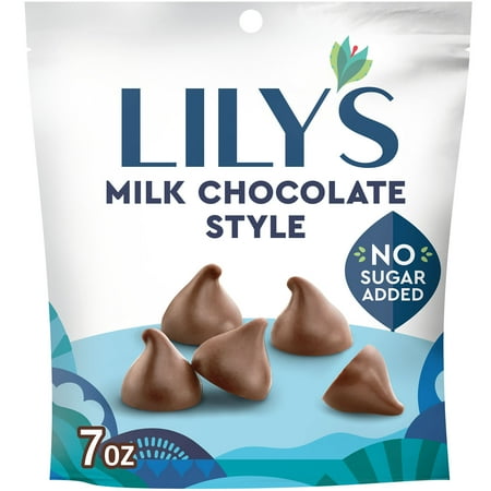 Lily's Milk Chocolate No Sugar Added, Gluten Free Baking Chips, 7 oz