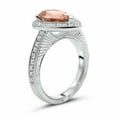 thumbnail image 5 of HeartsAndYou 4ct Pear Cut Natural Morganite & Moissanite Stylish Ring 14k SOLID White Gold, 5 of 9