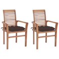 thumbnail image 1 of vidaXL Dining Chairs 2 pcs with Taupe Cushions Solid Teak Wood, 1 of 5