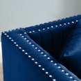thumbnail image 6 of 2 Piece Velvet Sofa Set with 3 and 2 Seats, Modern Upholstered Sofa Set with Nailhead Trim and Stainless Steel Gold Base with 4 Pillows and Foam Cushions for Living Room, Office, Bedroom, Blue, 6 of 7