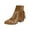 Brown, variant on Red Womens Round Toe Ankle Boots With Side Zipper And High Heel For Winter Casual Outfits