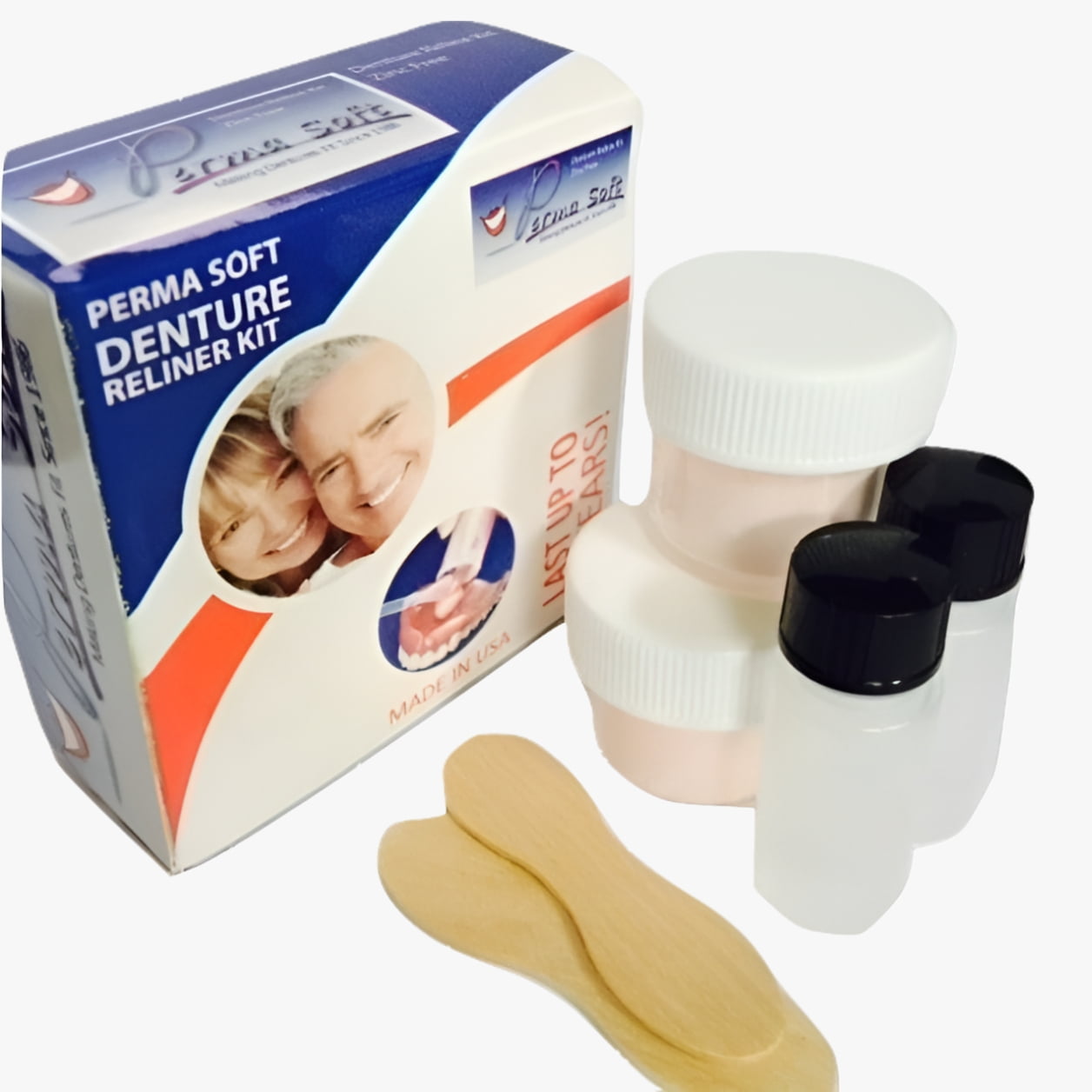 Perma Soft - Long-Lasting Denture Reline Kit for Upper and Lower Dentures, Soft Denture Reliner