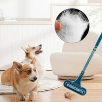 Self-Cleaning Pet Hair Brush, Cat & Dog Grooming Tool, Adhesive Fur Remover for Furniture, Carpets, Beds, Massage Bristles, Ergonomic Handle, Portable Lint Roller Alternative