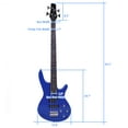 thumbnail image 2 of Ktaxon Basswood Bass Guitar with Power Line and Wrench, 2 of 7