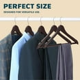 thumbnail image 3 of Lifemaster Wooden Clothes Hangers – With 360 Degree Swivel Hook and Non-Slip Shoulder Notch, Holds Up To 10 lbs, Pants Bar Design, For Organizing Suit, Dress, Coat, and Clothes, Pack of 5, Cherry, 3 of 7