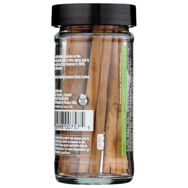 (Pack Of 3) Spicely Organics Spice Cinnamon Stick Ceylon Jar 6 Pieces