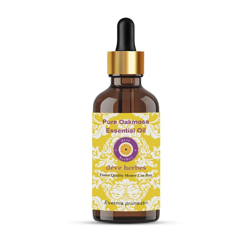 Deve Herbes Pure Oakmoss Essential Oil (Evernia prunastri) Steam Distilled, Natural & Aromatherapy Use 30ml with Glass Dropper