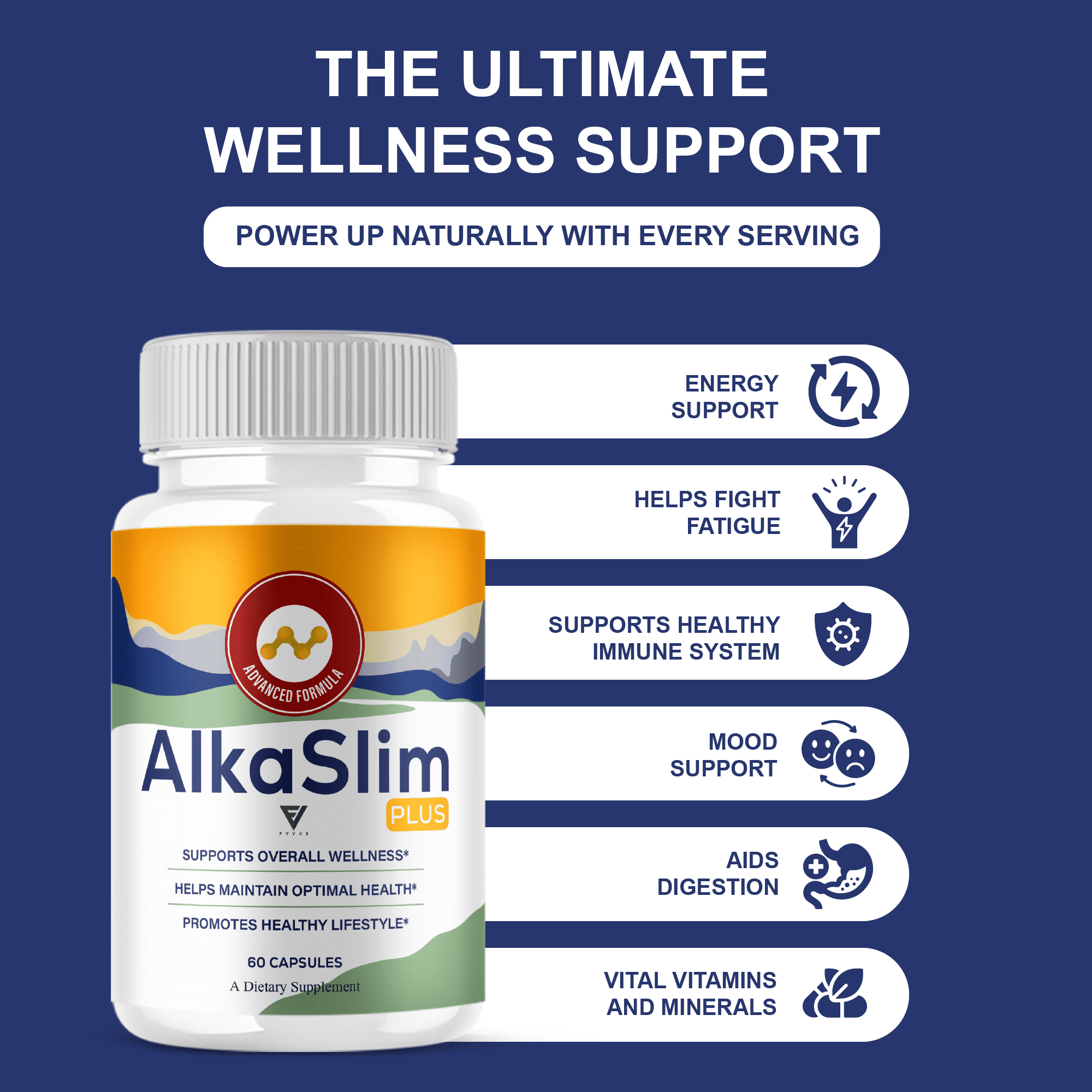 (2 Pack) AlkaSlim Plus Premium Daily Health Supplement (120 Capsules)