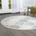 thumbnail image 2 of Home Dynamix Boho Andorra Tapis de Damas Bohème, 7'10" Rond, Gris/aqua, 2 of 4