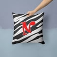 thumbnail image 2 of Carolines Treasures CJ1024-NPW1414 Letter N Initial Monogram - Zebra Red Fabric Decorative Pillow, 14Hx14W, multicolor, 2 of 4