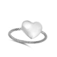 thumbnail image 4 of Vintage Oxidized Twist Puffed Heart Promise Ring Sterling Silver Band 925 Jewelry Female Size 10, 4 of 4