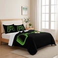 thumbnail image 5 of Queen Quilt Set 90''x96'', Green Game Controller Lightweight Bedspread Coverlet Set with 2 Pillow Shams, Modern Art Gaming Handheld Black Breathable All Season Quilt Bedding for Bedroom/Guest Room, 5 of 9