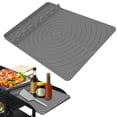 thumbnail image 2 of Silicone Grill Mat for Utensils,BBQ Spatula and Utensil Holder with Drip Pad,Silicone Grill Mat Compatible with Griddle,Heat Resistant Non-Slip Griddle Tools Mat for Outdoor Kitchen Counter,Gray, 2 of 7