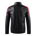 thumbnail image 2 of Chaqueta de cuero con cuello alto Chaqueta de moto de cuero PU Chaqueta de cuero fina informal de primavera y otoño para hombres, 2 of 5