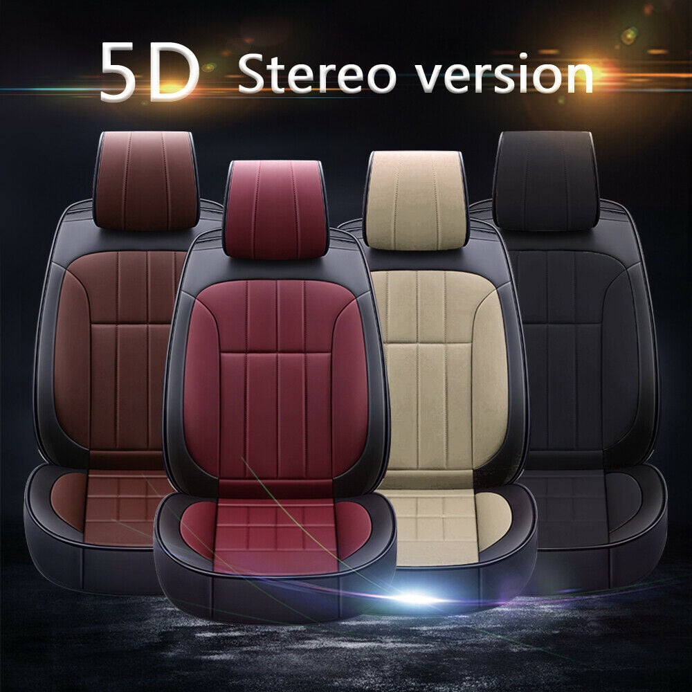 OTOEZ 5D Luxury Leather Car Seat Cover Full Set Front, Rear 5 Seats