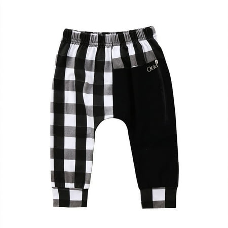

Fashion Toddler Kids Boys Plaid Bottom Pants Panty Harem Pants Trousers Casual