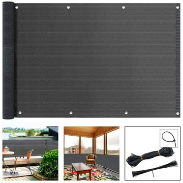 Brizi Living Balcony Privacy Screen Cover, Protection Privacy Screen Mesh Net for Patio (Gray)