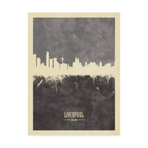 Trademark Fine Art 'Liverpool England Skyline Gray' Canvas Art by Michael Tompsett