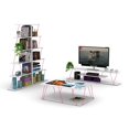 thumbnail image 5 of Newboti Furniture Furnish Home Store Modern 5 Tier Ladder Bookshelf Organizers, Narrow Bookshelf for Small Spaces Office Furniture Bookcase,White/Pink 12775, 5 of 8