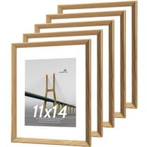 Scholartree 5 PACK 11 x 14 Wooden Picture Frames Set-11x14 Matted to 8x10 Wall Frames, Beige