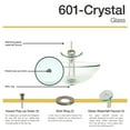 thumbnail image 2 of MR Direct 601 Crystal Vessel Sink Ensemble with a Brushed Nickel finish waterfall faucet, pop-up drain, and sink ring., 2 of 8