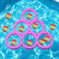 thumbnail image 6 of Pink Swimming Pool Toys and G-a-mes,Floating Pool Throwing G-me Summer Swimming Pool/Beach T-oys Accessories with 12 Colorful Tossing Balls,12PCs, 6 of 8