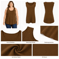 thumbnail image 4 of Afelkas Women's Plus Size Tank Tops Scoop Neck Sleeveless Stretch Tunic Shirts Wide Strap Basic Casual Undershirt for Everyday Wear Brown,L, 4 of 7